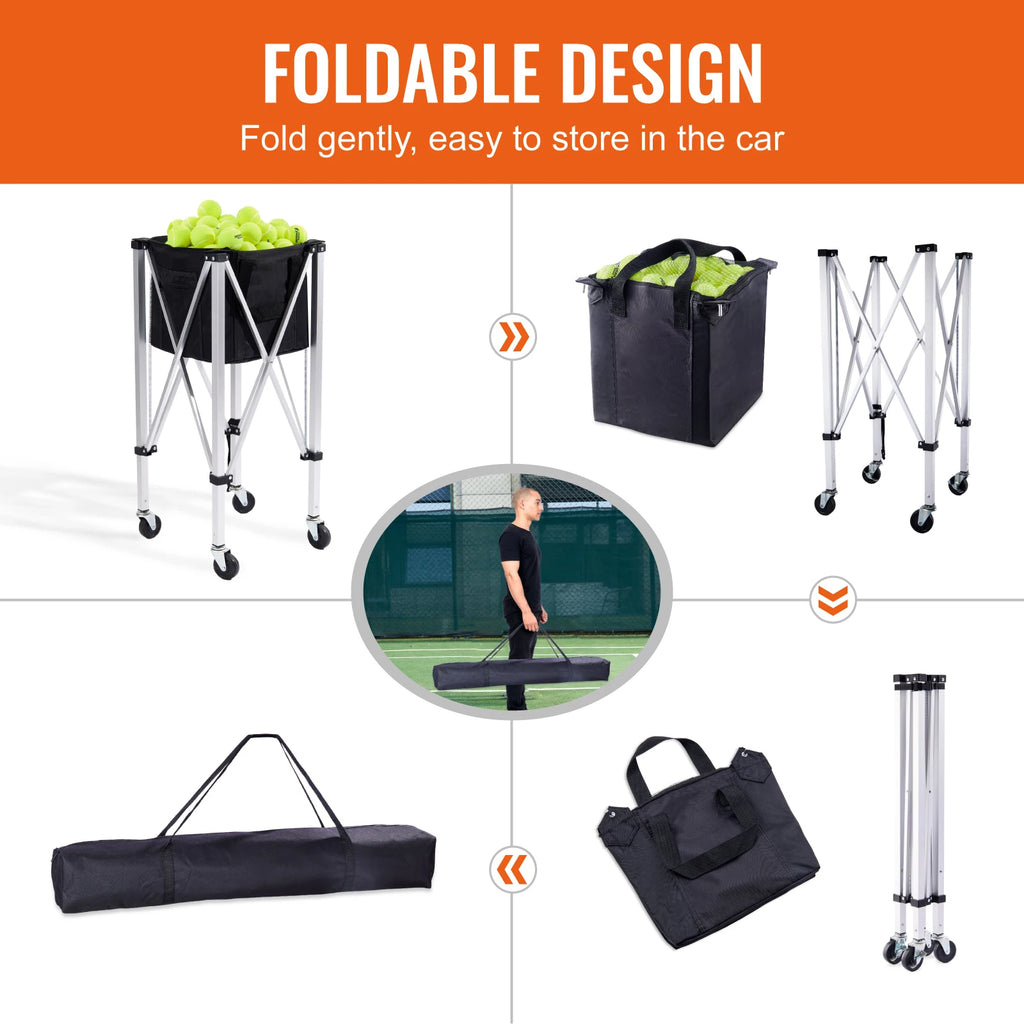 Foldable Pickleball Ball Hopper Cart