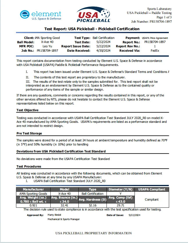 AMA X-ACE Pickleball Balls
