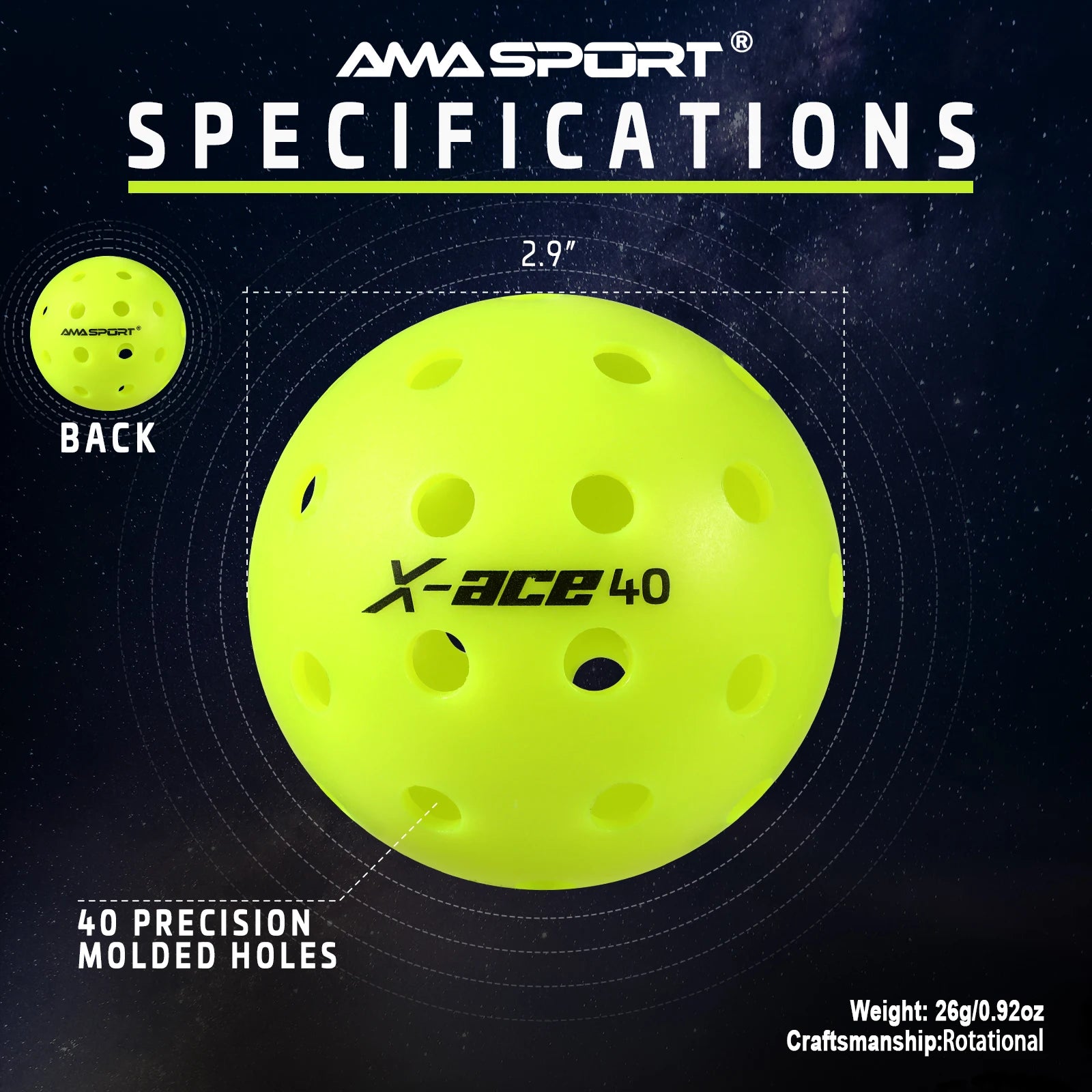 AMA X-ACE Pickleball Balls