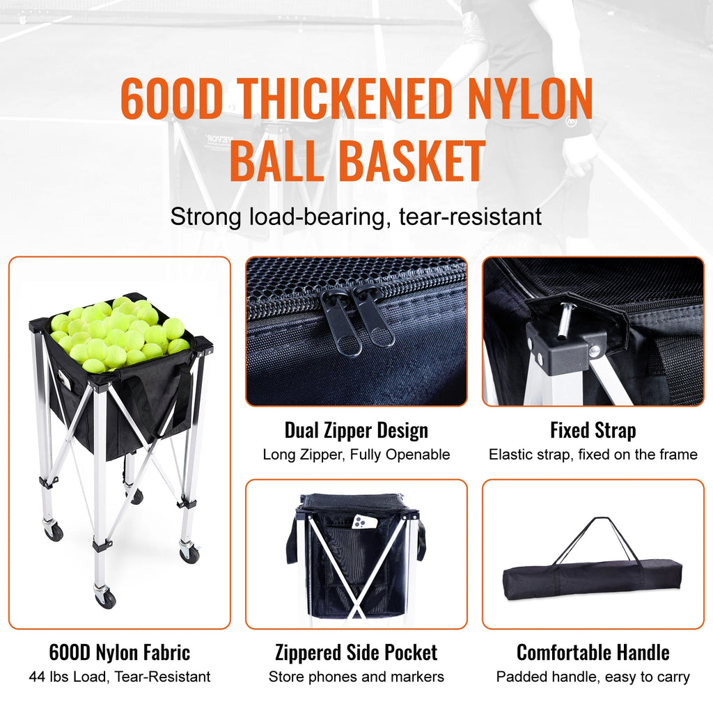 Foldable Pickleball Ball Hopper Cart